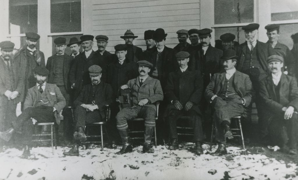 Anglo-Newfoundland Development Company management and supervisory staff during mill construction. Most of the men in this picture have streets named for them. 